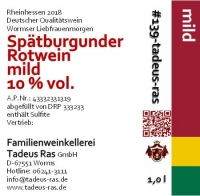 Spätburgunder mild 2018